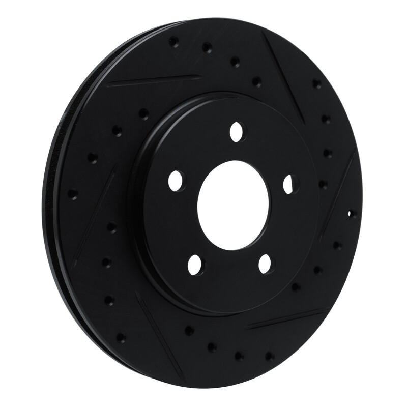 Chrysler Town & Country Brake Rotor (1) - Front Right - R1 Concepts - Drilled & Slotted - Black - `96-`00